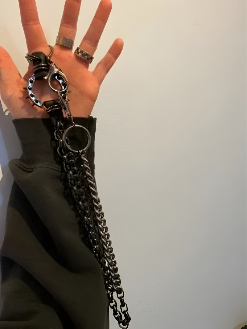 Spiked O Ring Pants Chain