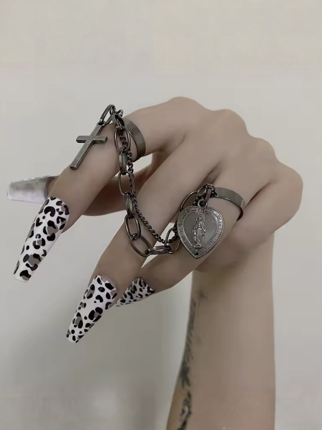 Cross Chain Rosary Ring