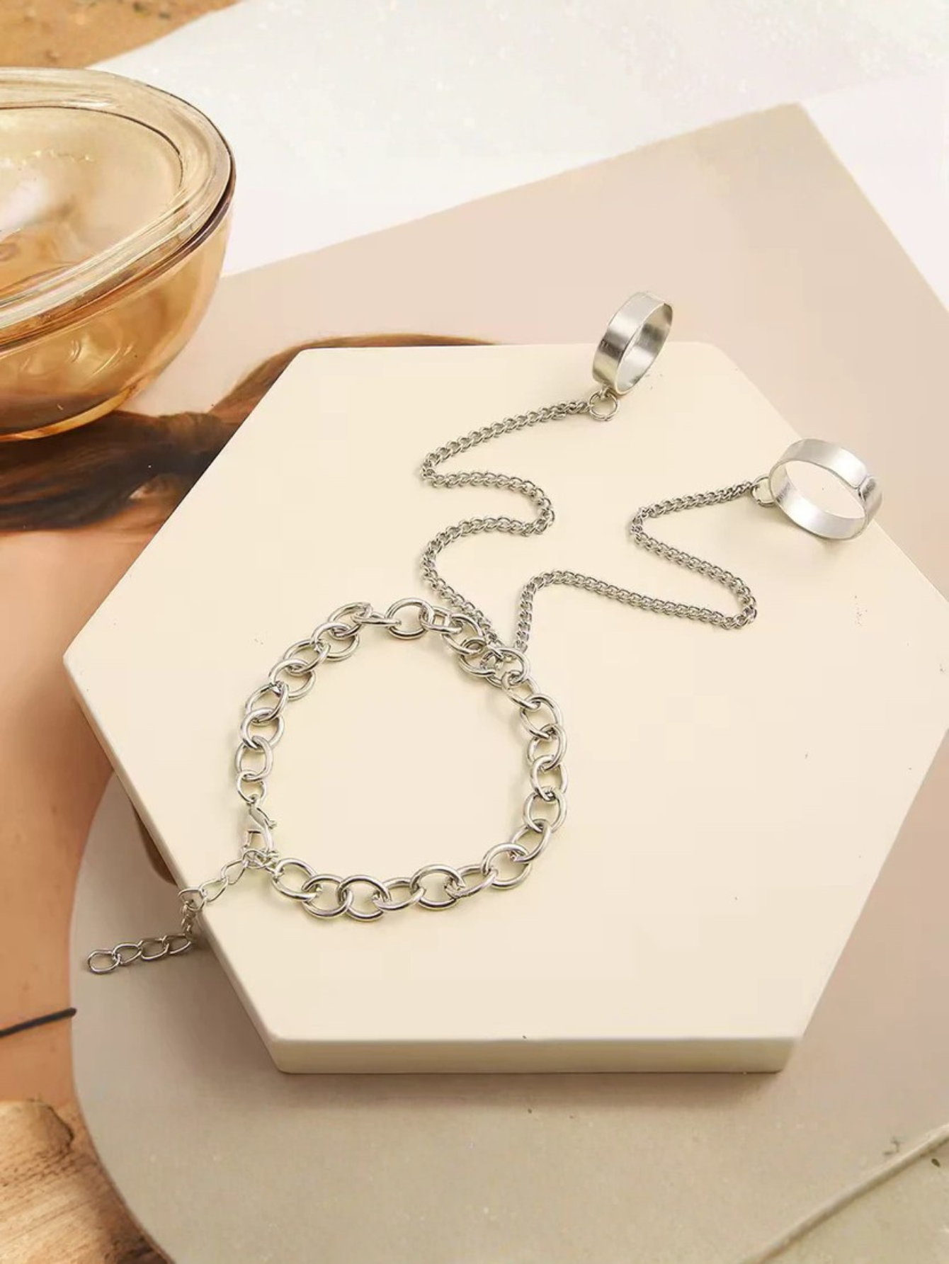 Kurapika Chain Ring Mitten Bracelet