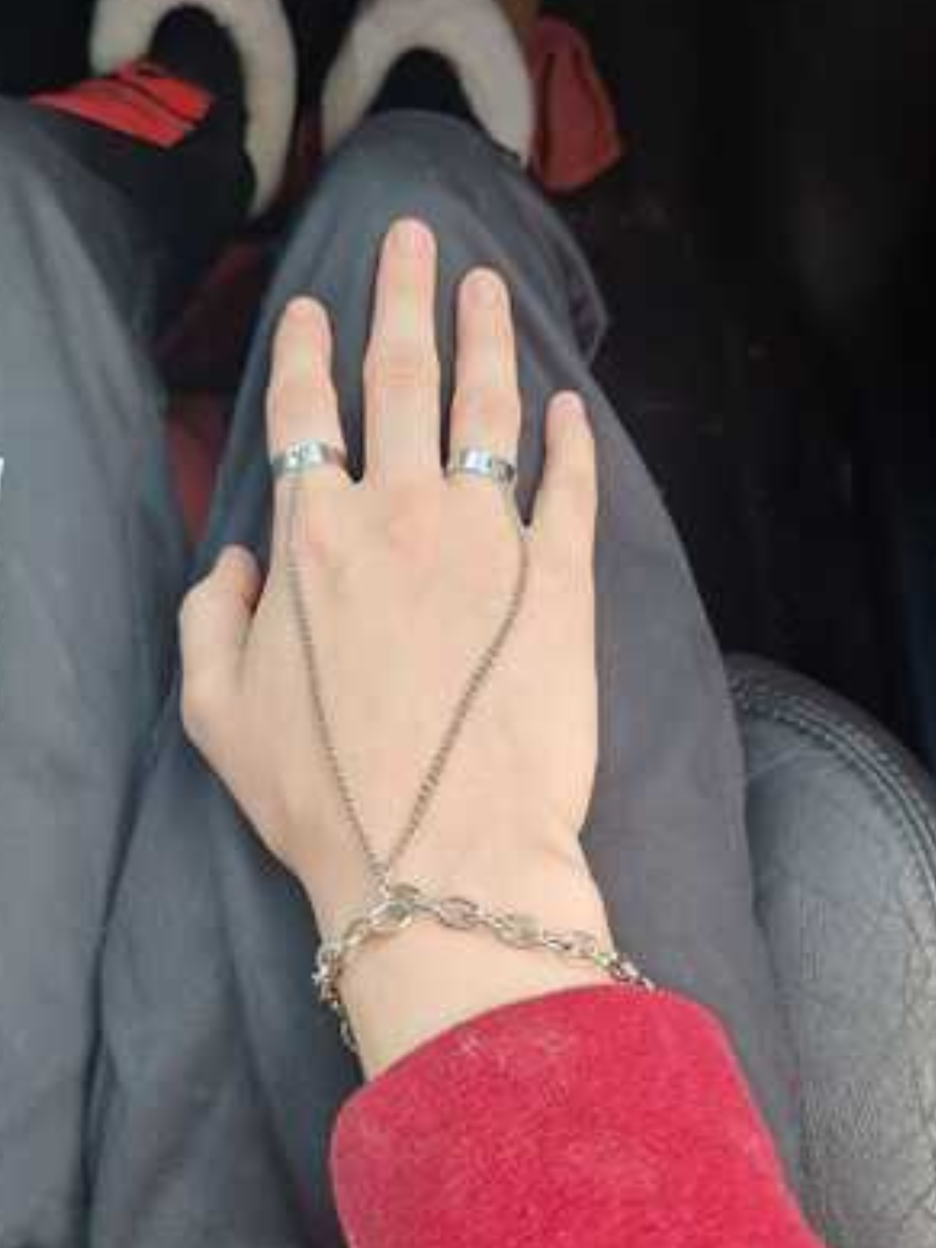 Kurapika Chain Ring Mitten Bracelet