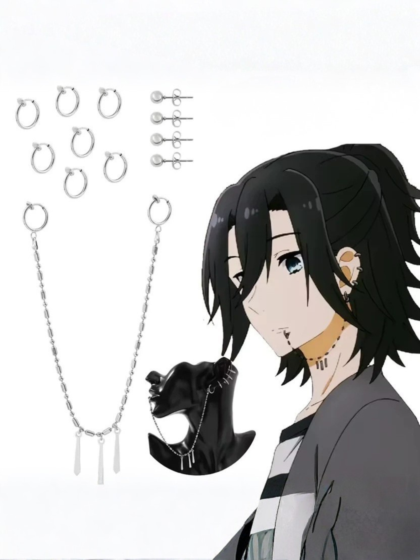 Lip to Ear Chain Anime Cosplay Jewelry 12pc