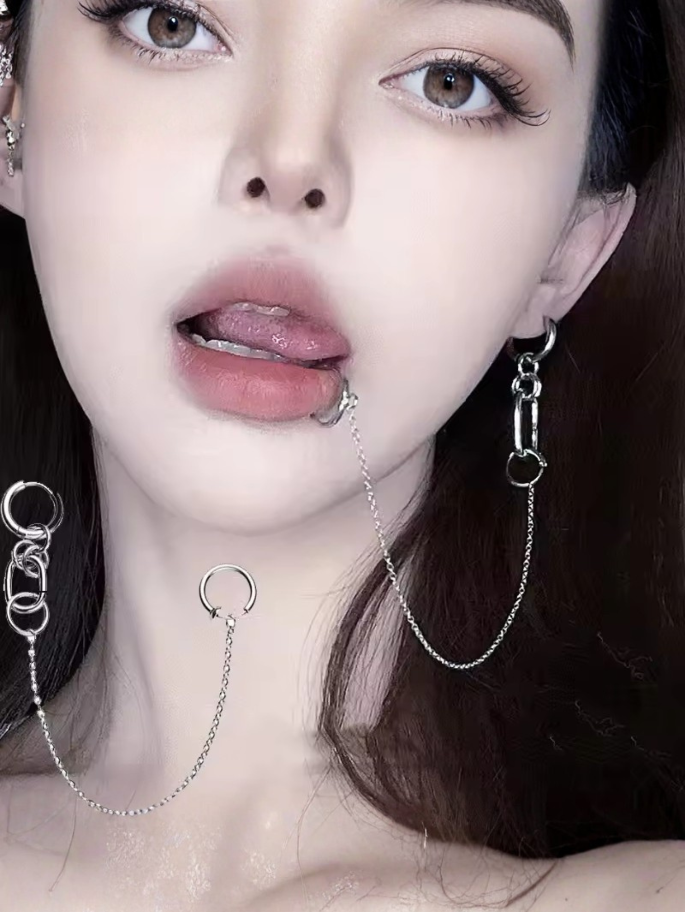 Lip to Ear Chain Anime Cosplay Jewelry