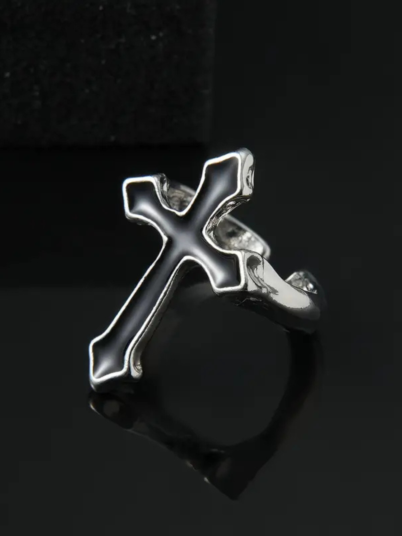 Cross Black Ring