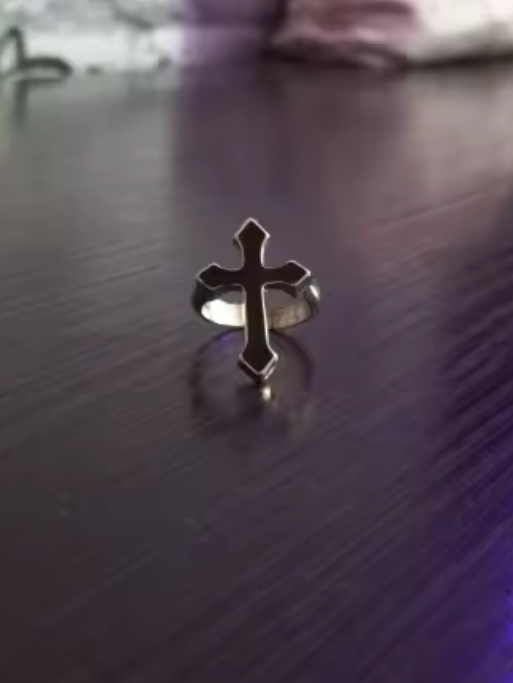 Cross Black Ring