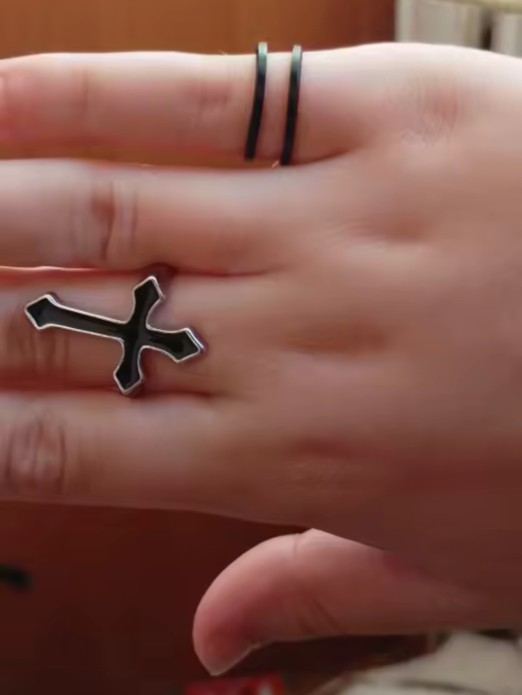 Cross Black Ring