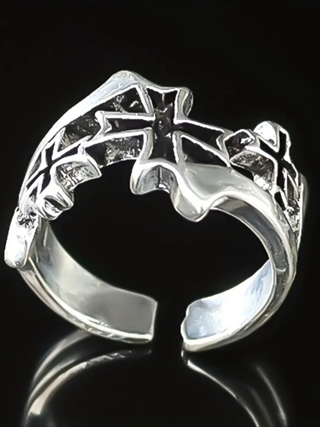 Cross Black Ring
