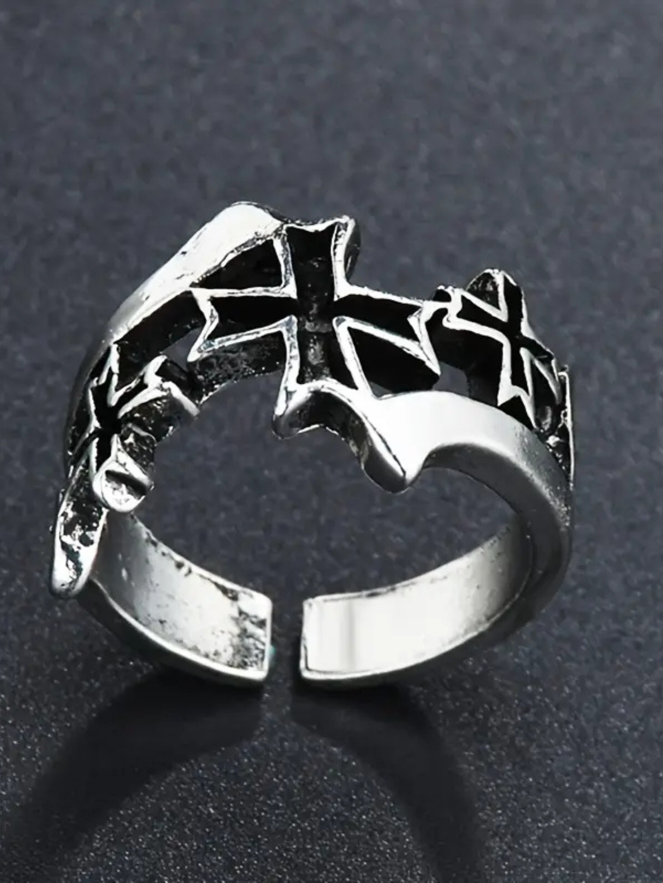 Cross Black Ring