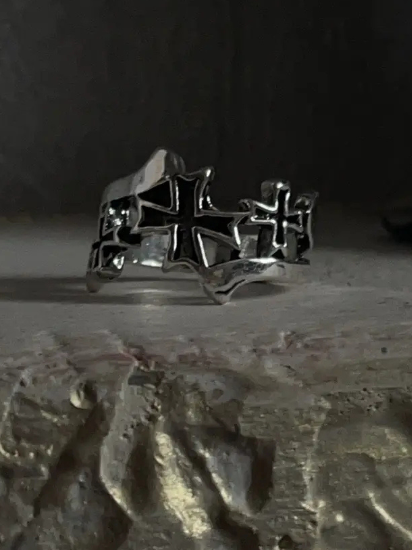 Cross Black Ring