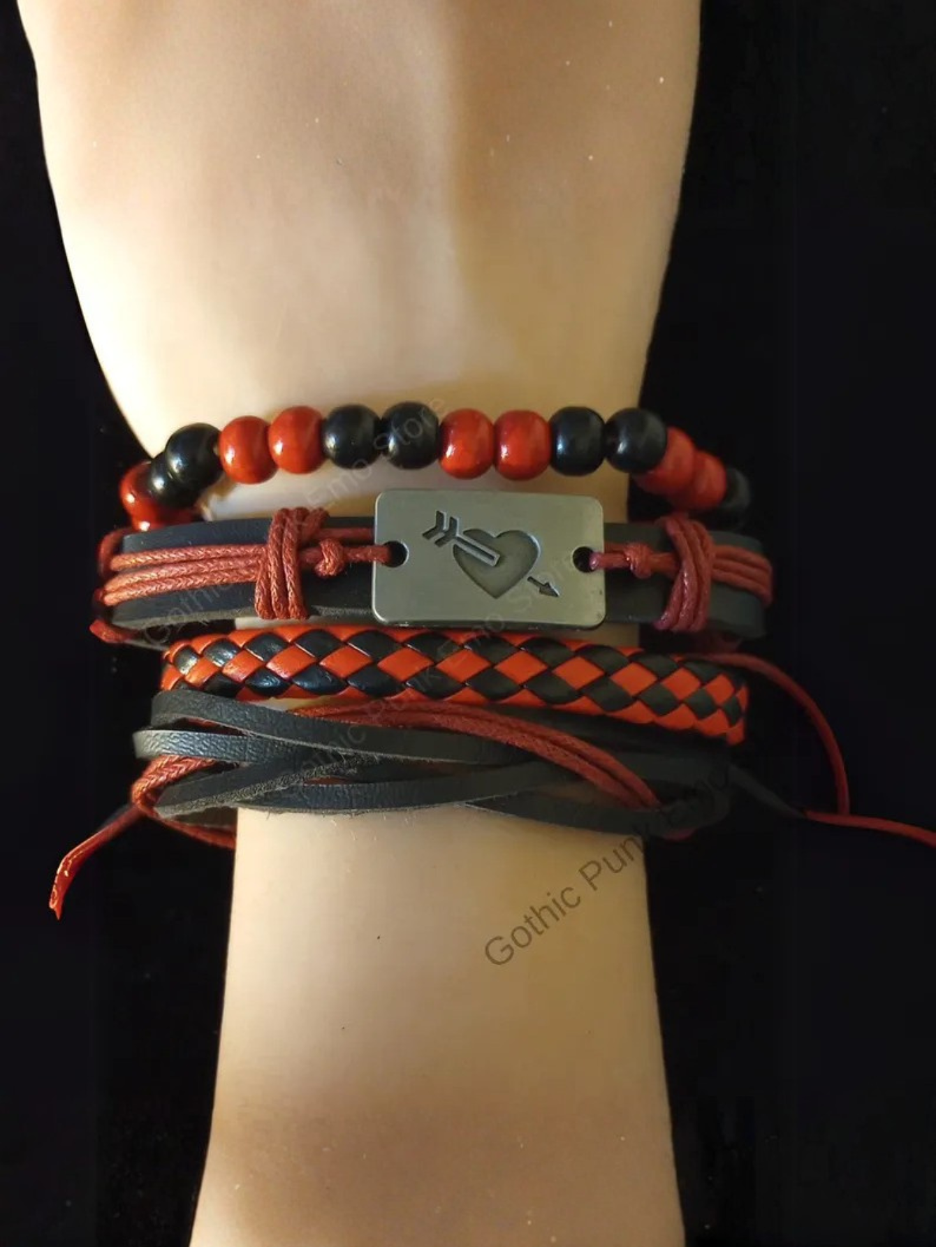 Black and Red Love Bracelet