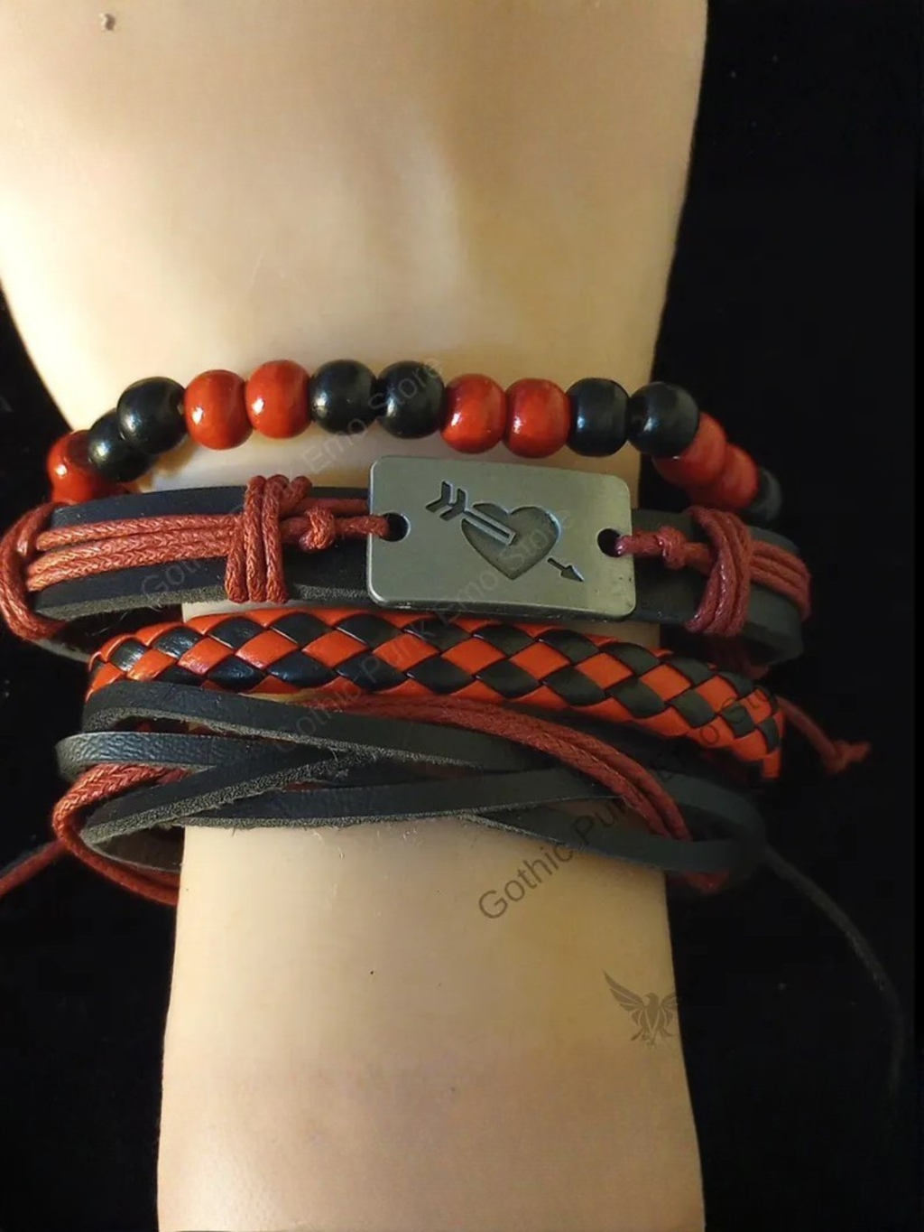 Black and Red Love Bracelet