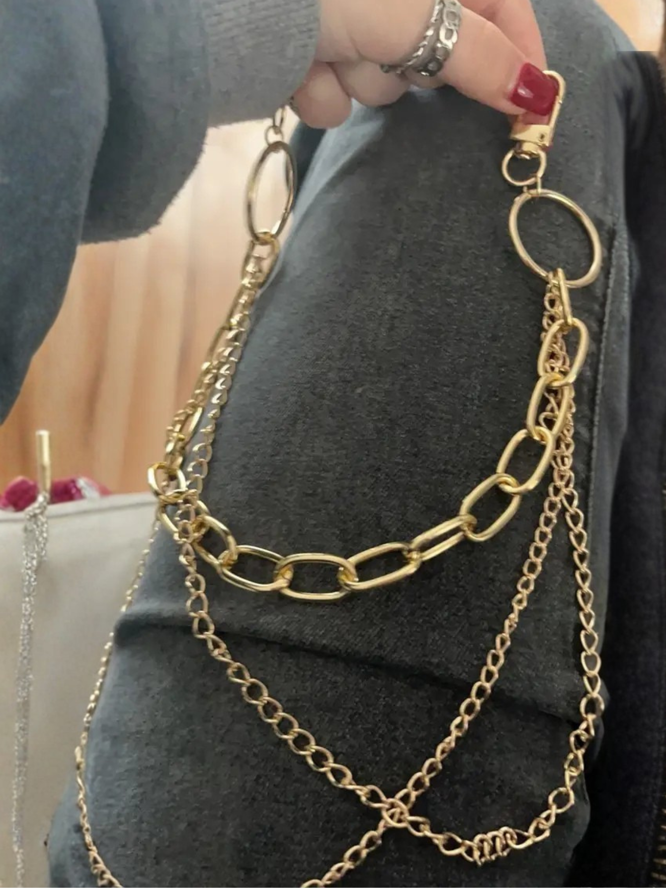 Layered 3 Row Pants Chain
