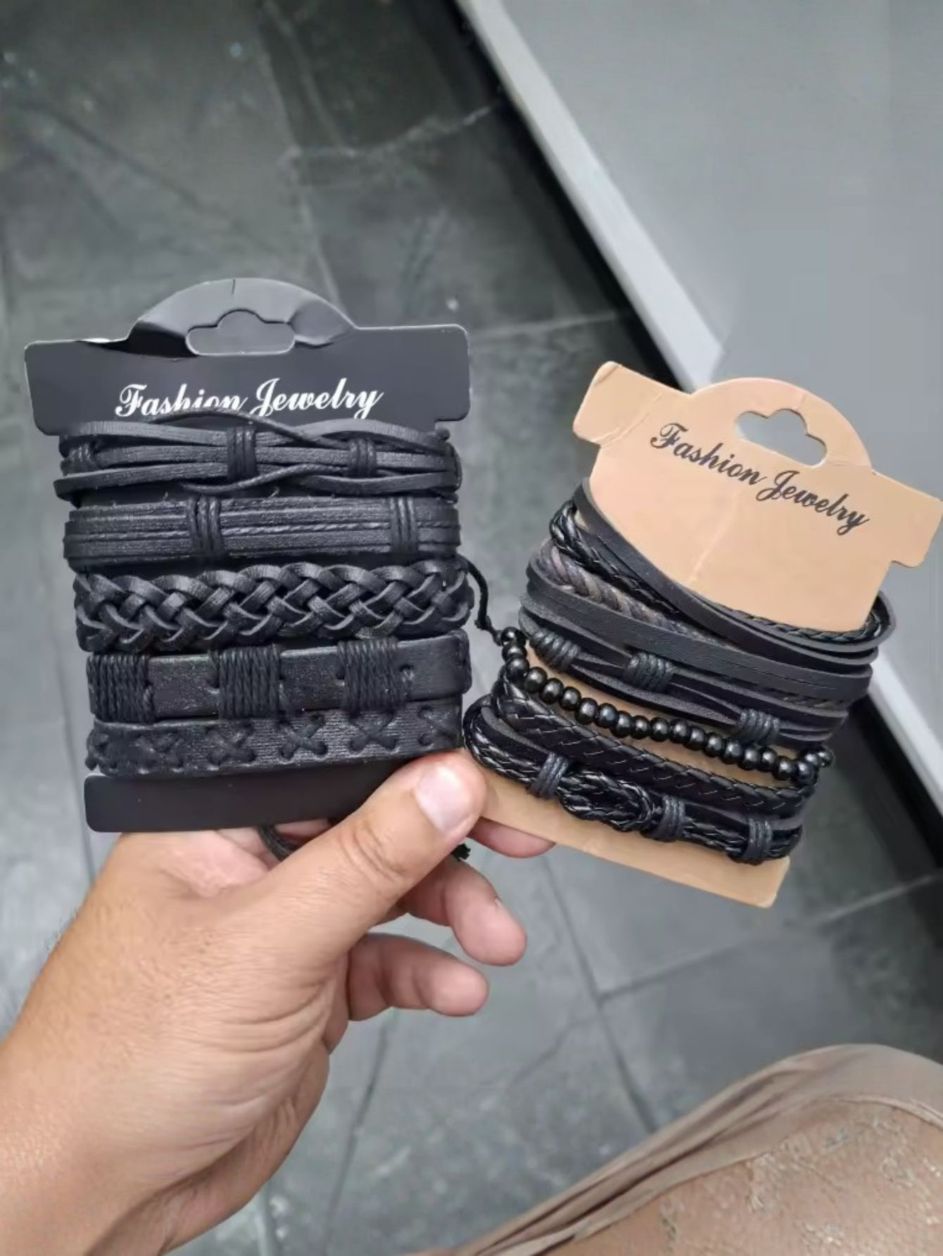Black Brown Bracelet Set