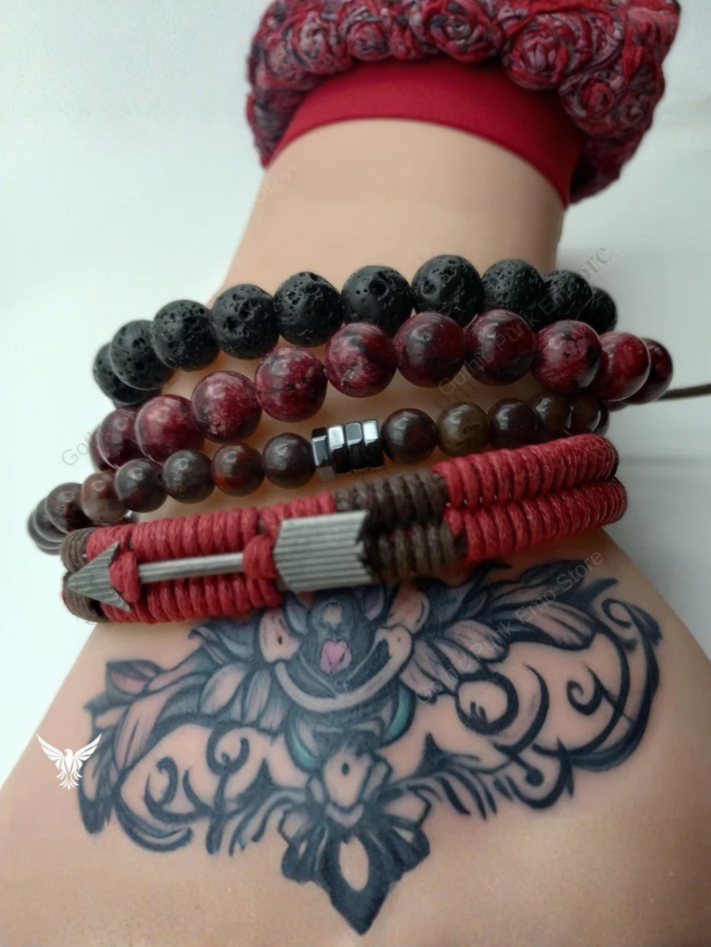 Red Jasper Boho Bracelet Set