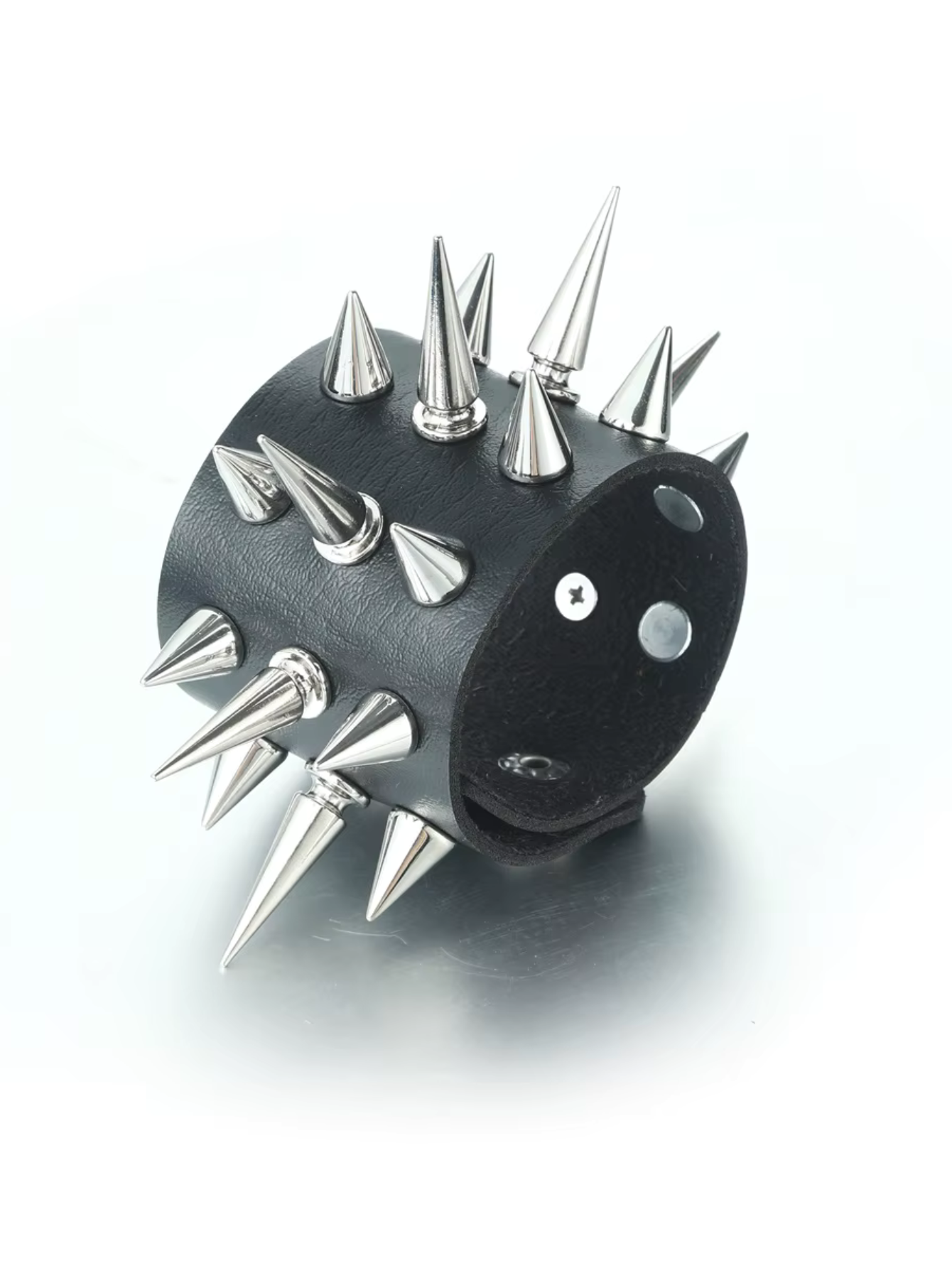 Cone Spiked 3 Row Bracelet