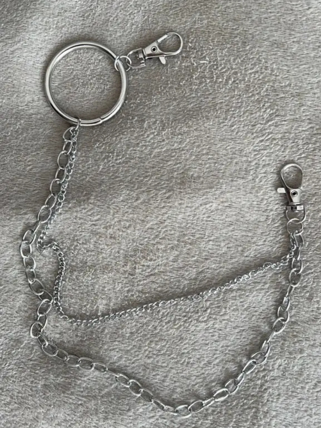 Grommet Black  Belt With Chain