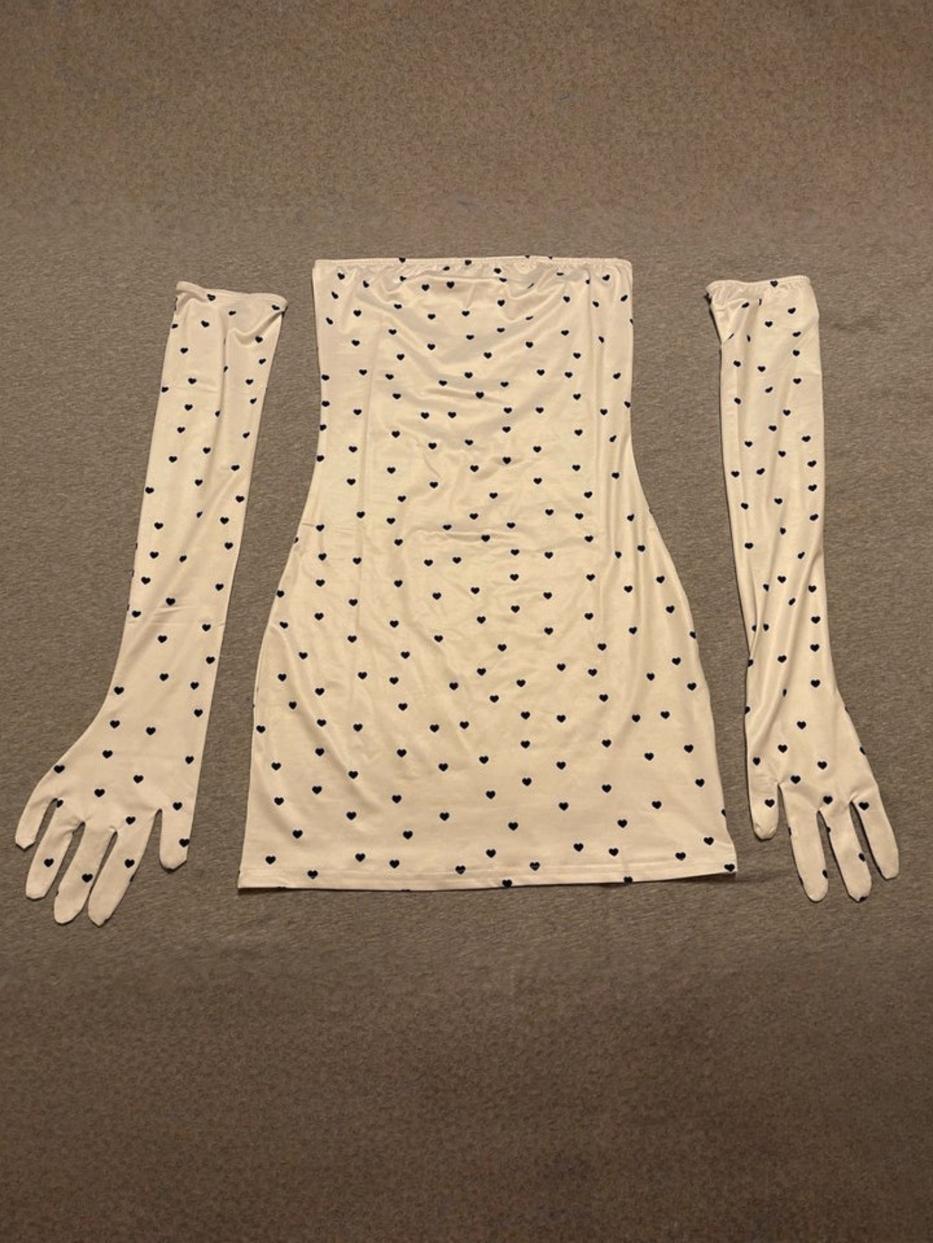 Heart Mini Dress With Gloves