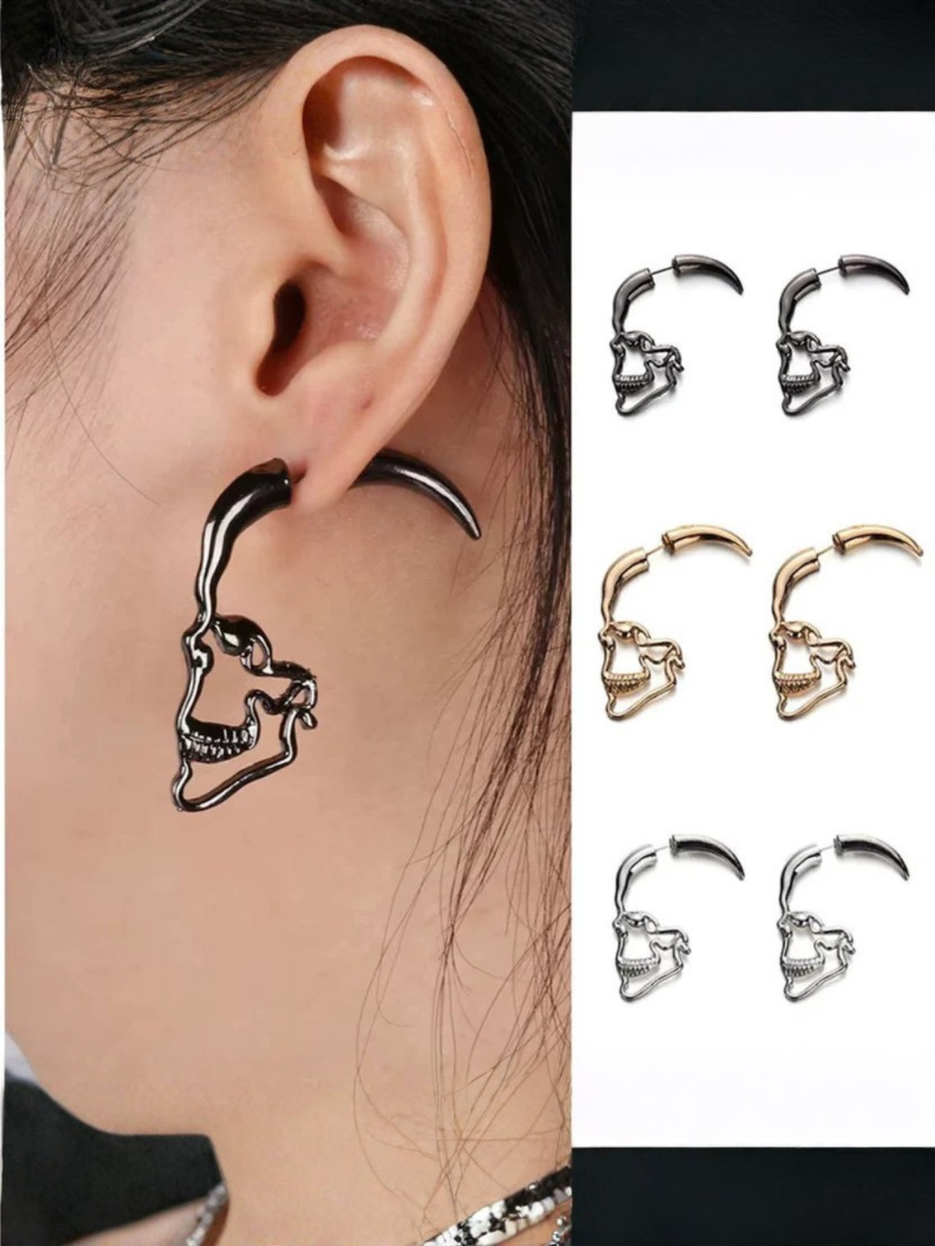 Skeleton Goth 3D Earrings