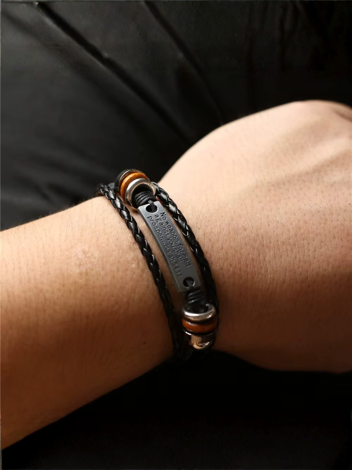 Cross Bible Bracelets 3pc Isaiah 54:17