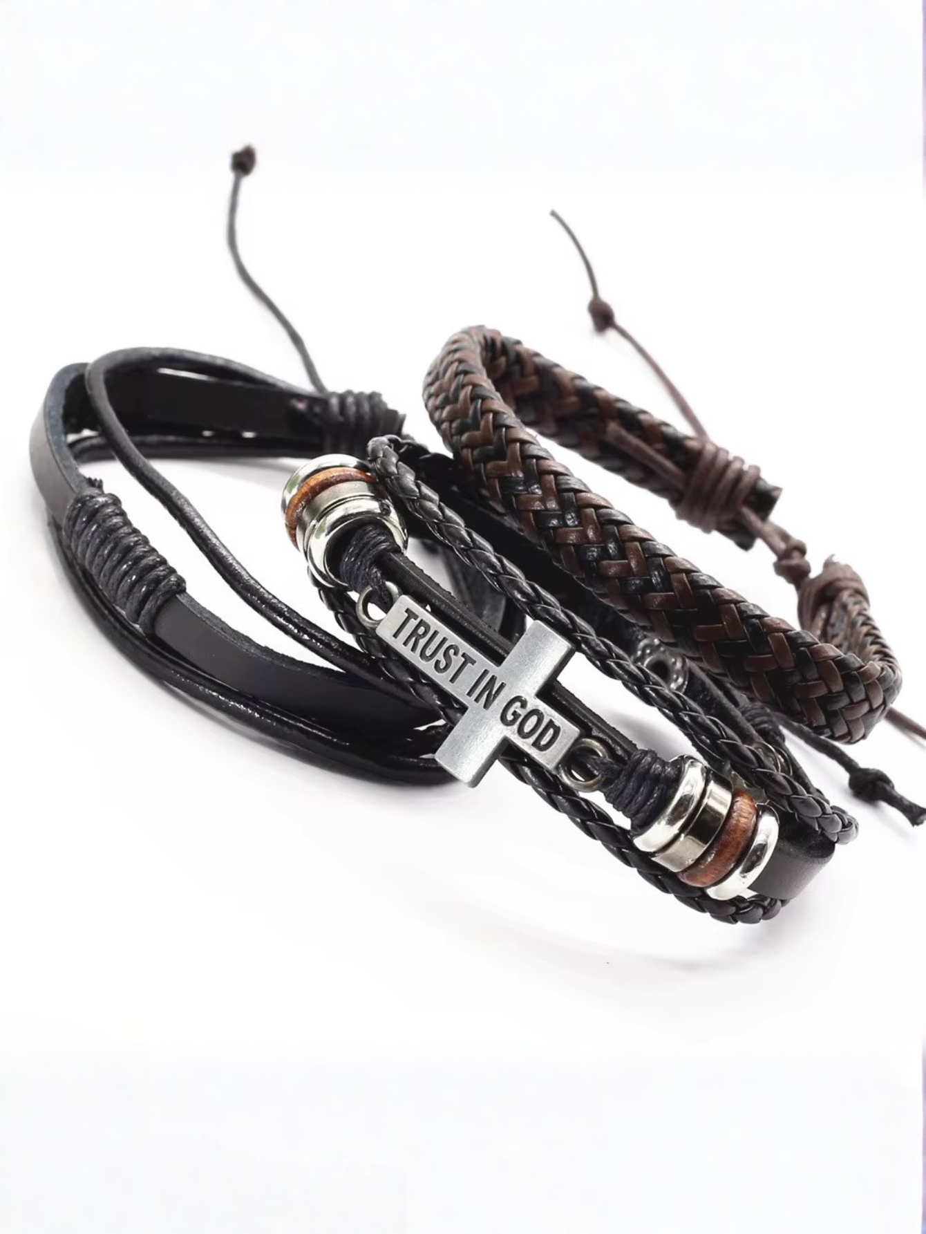 Cross Bible Bracelets 3pc Isaiah 54:17