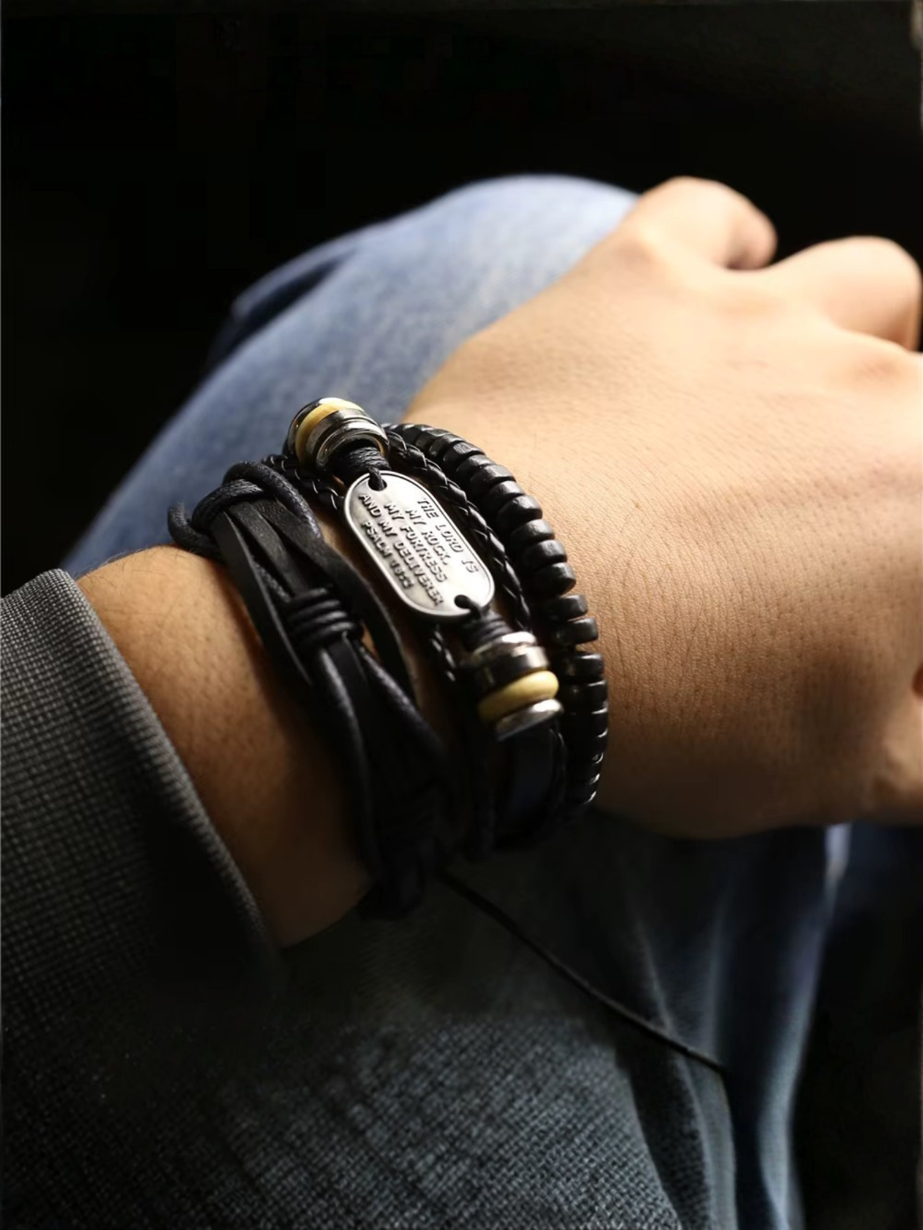 Cross Bible Bracelets 3pc Isaiah 54:17