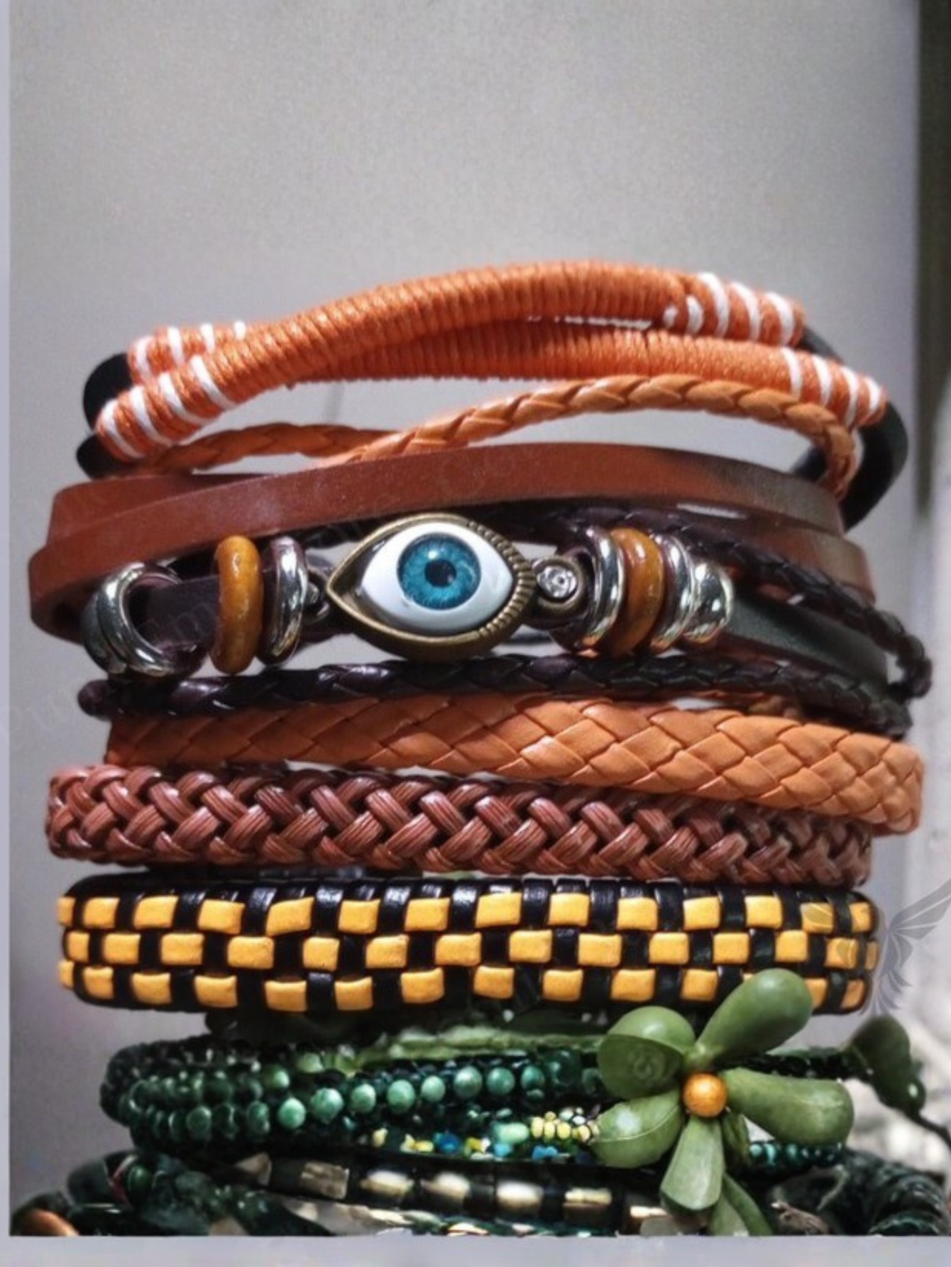 Orange 6pc Eye Bracelet