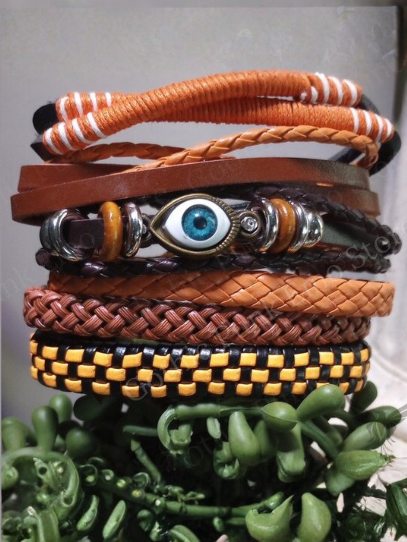 Orange 6pc Eye Bracelet