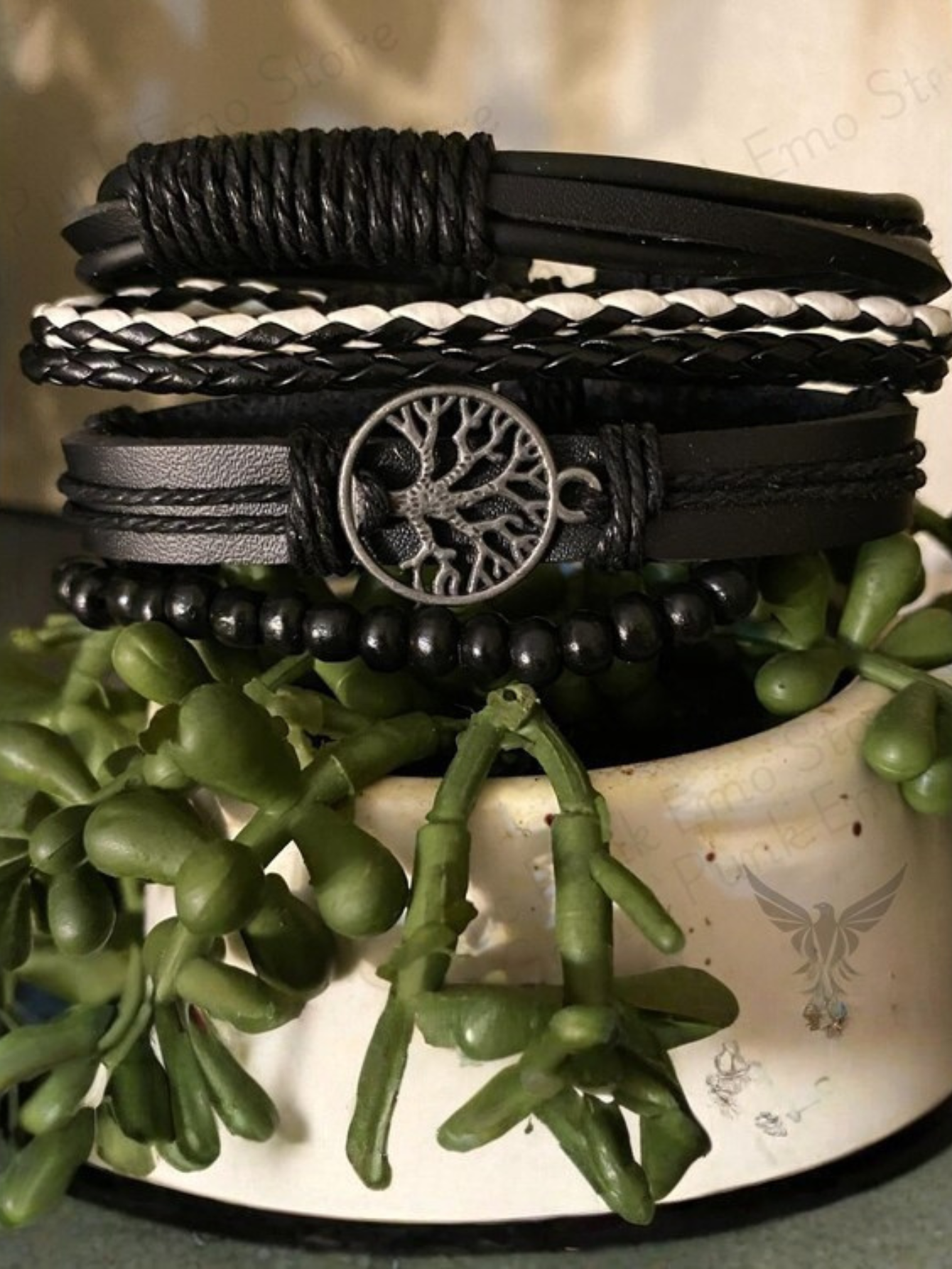 Tree Leather Bracelet Set