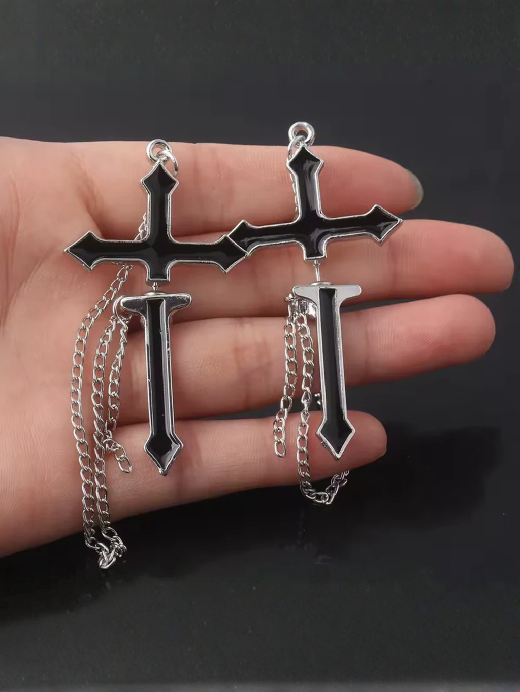 Cross Gothic Punk Earrings