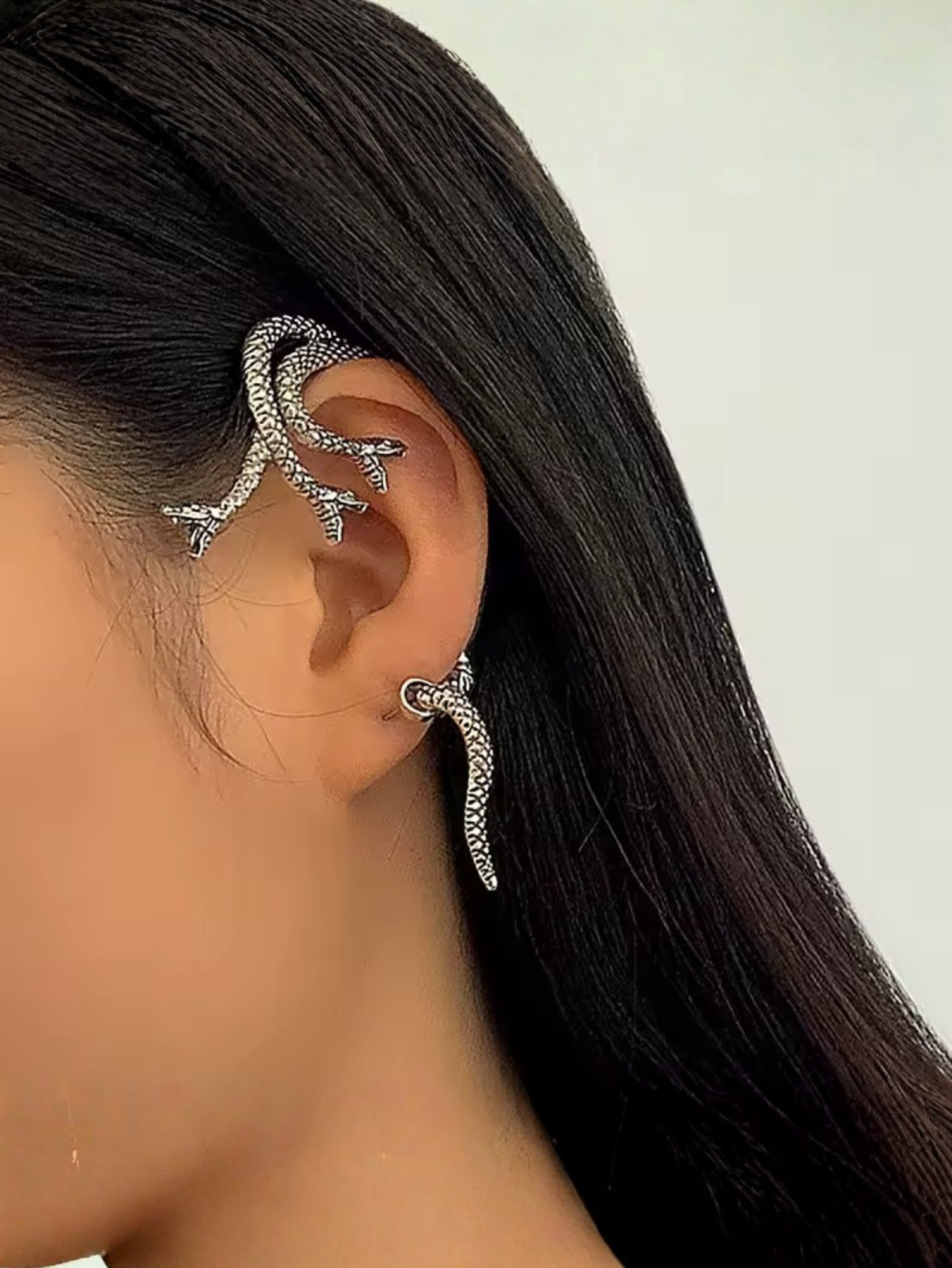 Medusa Snakes Earrings Cuff Wrap