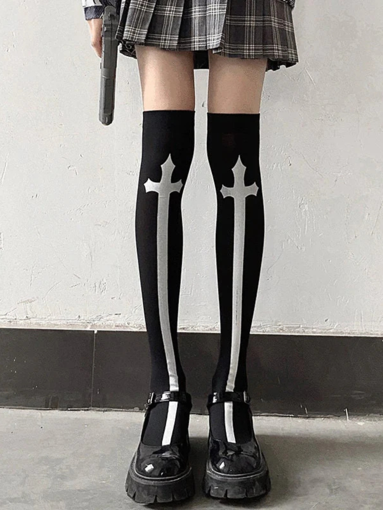 Gothic Cross Stocking Socks