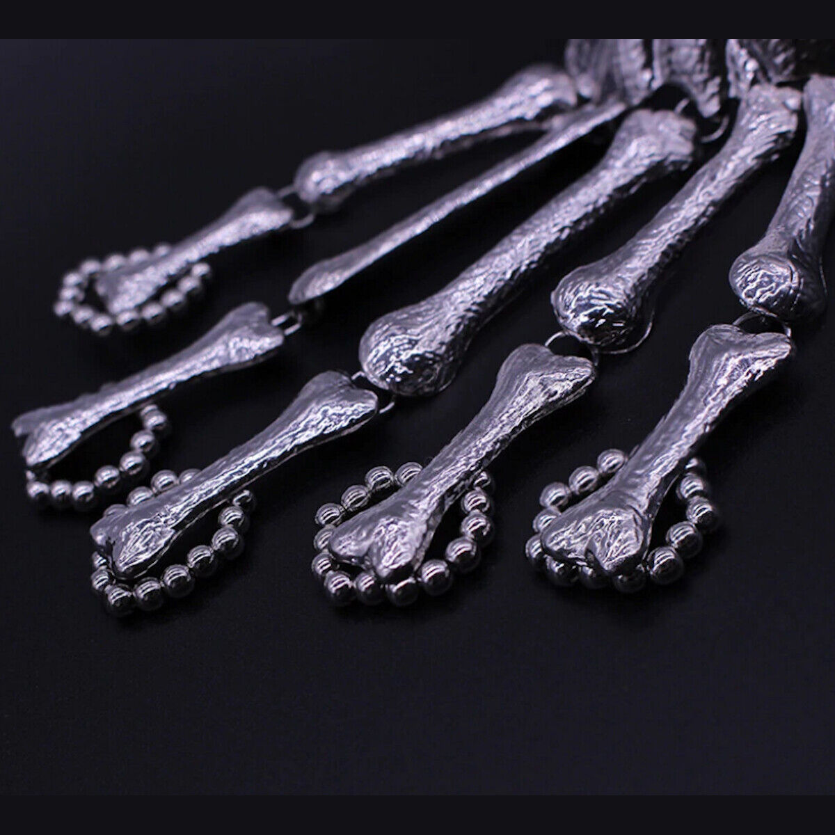 Skeleton Emo Silver Glove Rings Bracelet