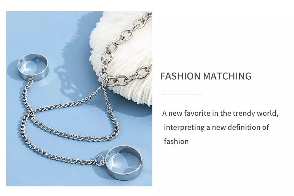 Kurapika Chain Ring Mitten Bracelet