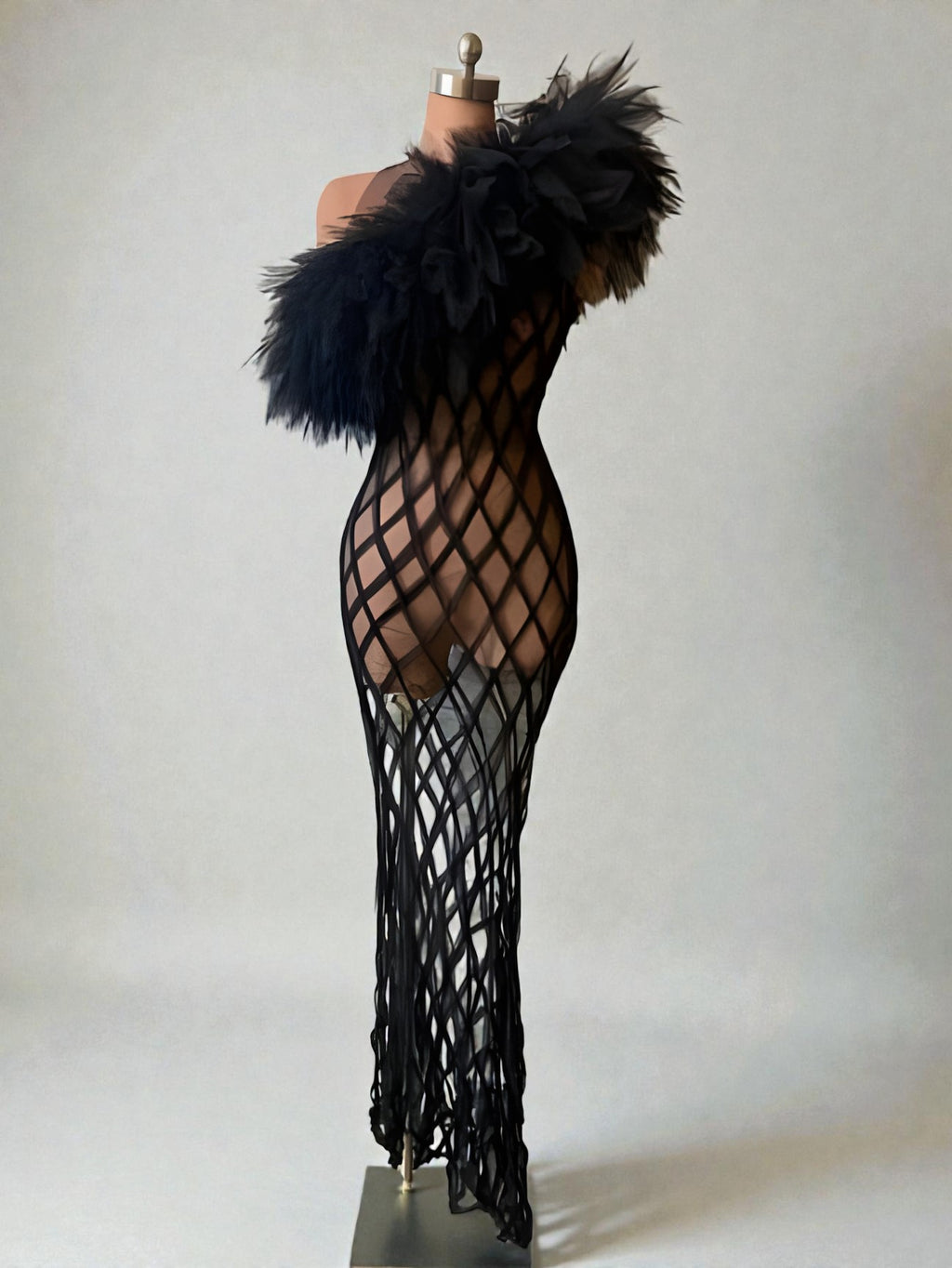 Black Mesh See Through Dress