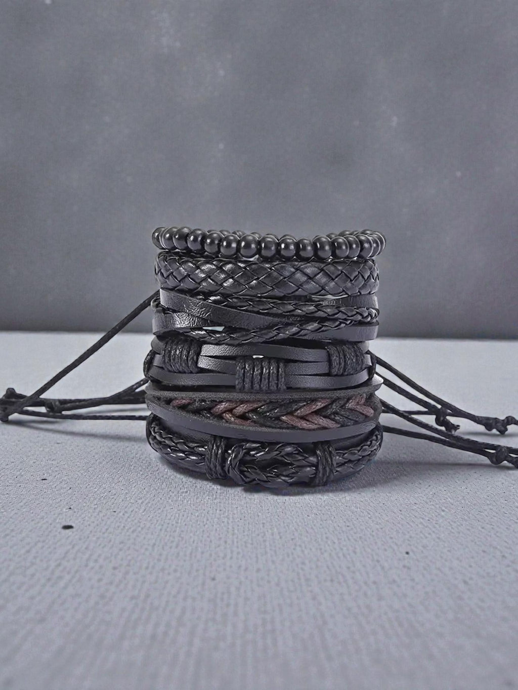 Black Brown Bracelet Set